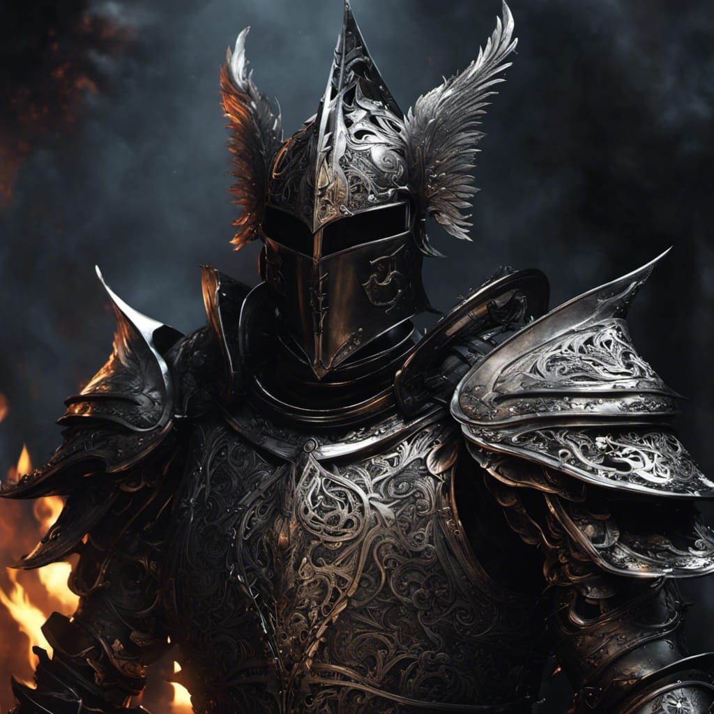 Grimdark Knight in Dark Magic Armor