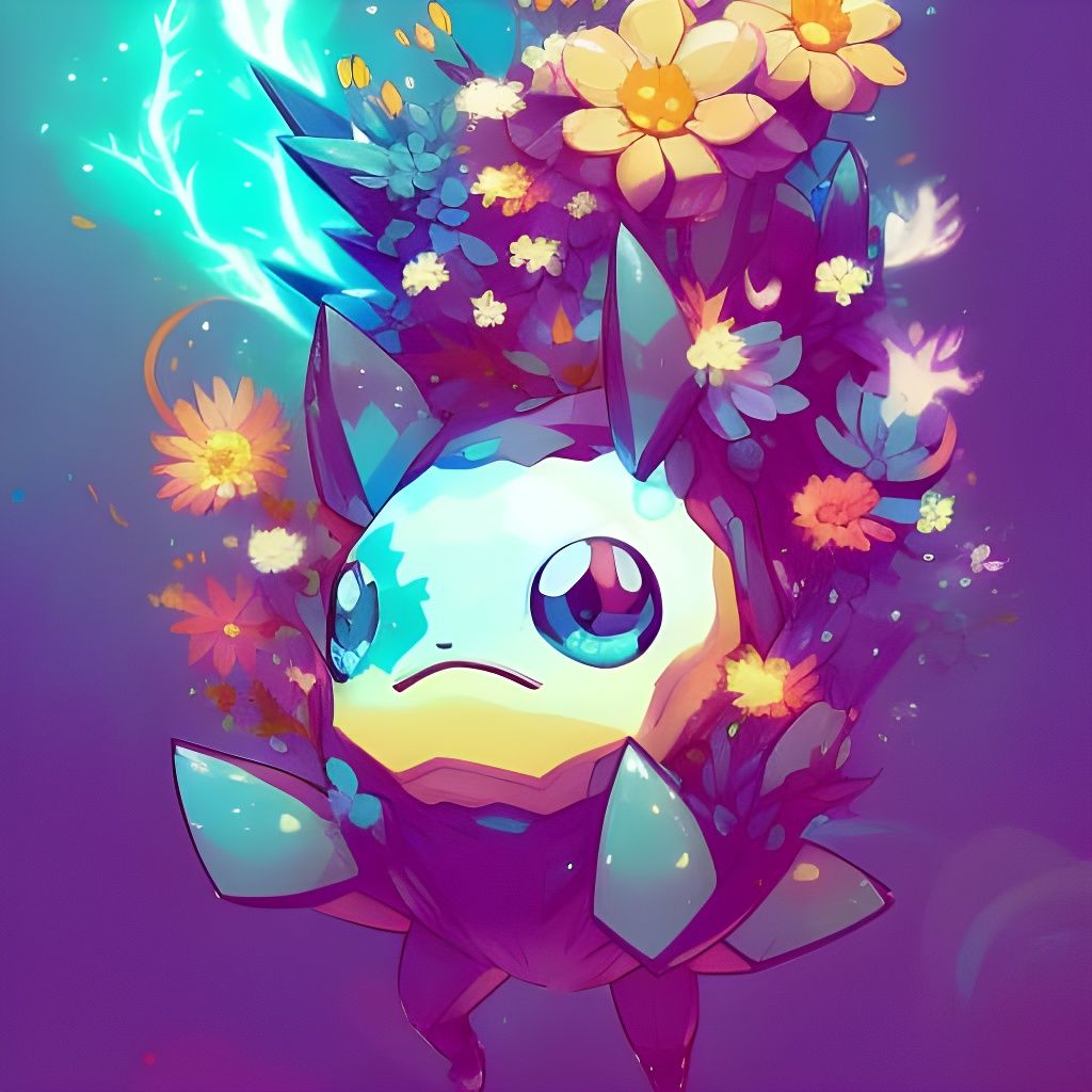 Cosmic Aura Pokemon Creature Digital Illustration