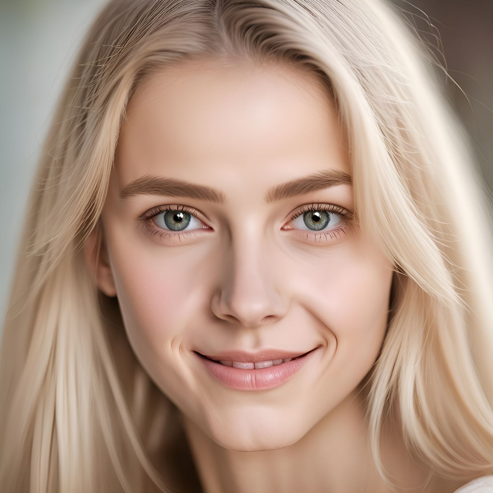 Portrait of a Beautiful Young Woman with Blonde Hair