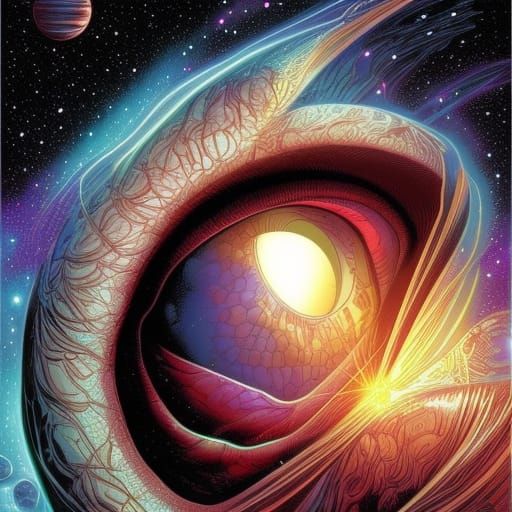 Cosmic Eye in Comic Book Art Style