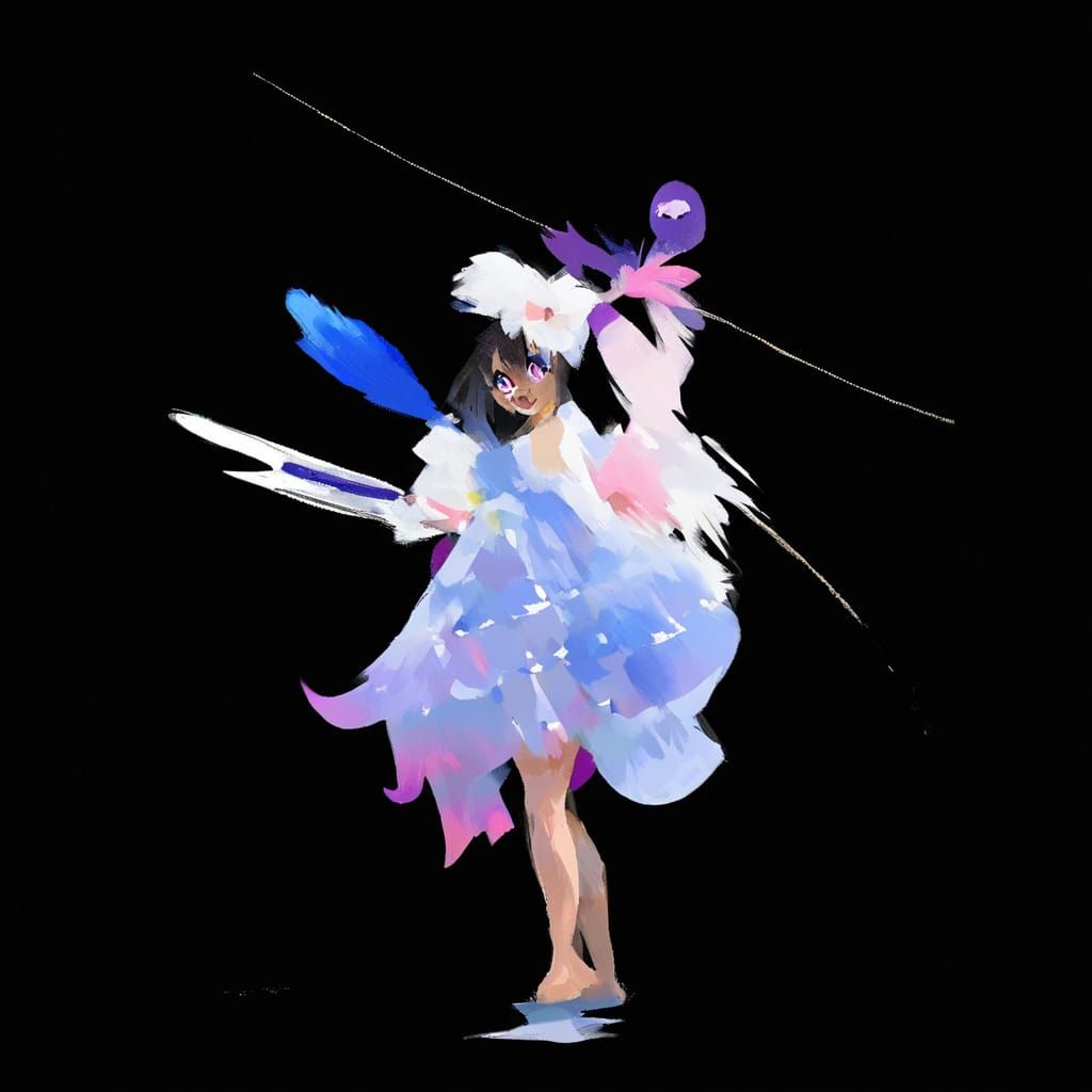 Anime Girl with Heart Eyes in Painterly Style