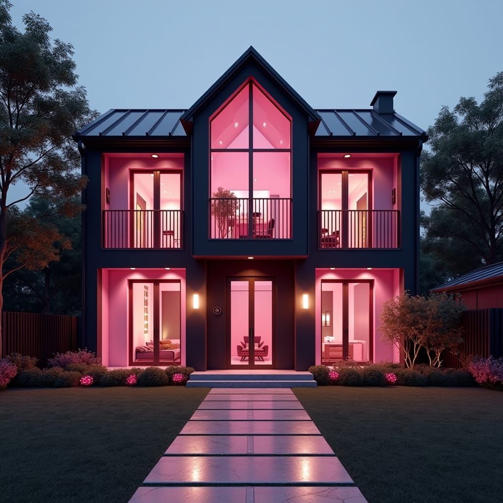 K-Pop Mansion Front Yard in Ultra HD Realism