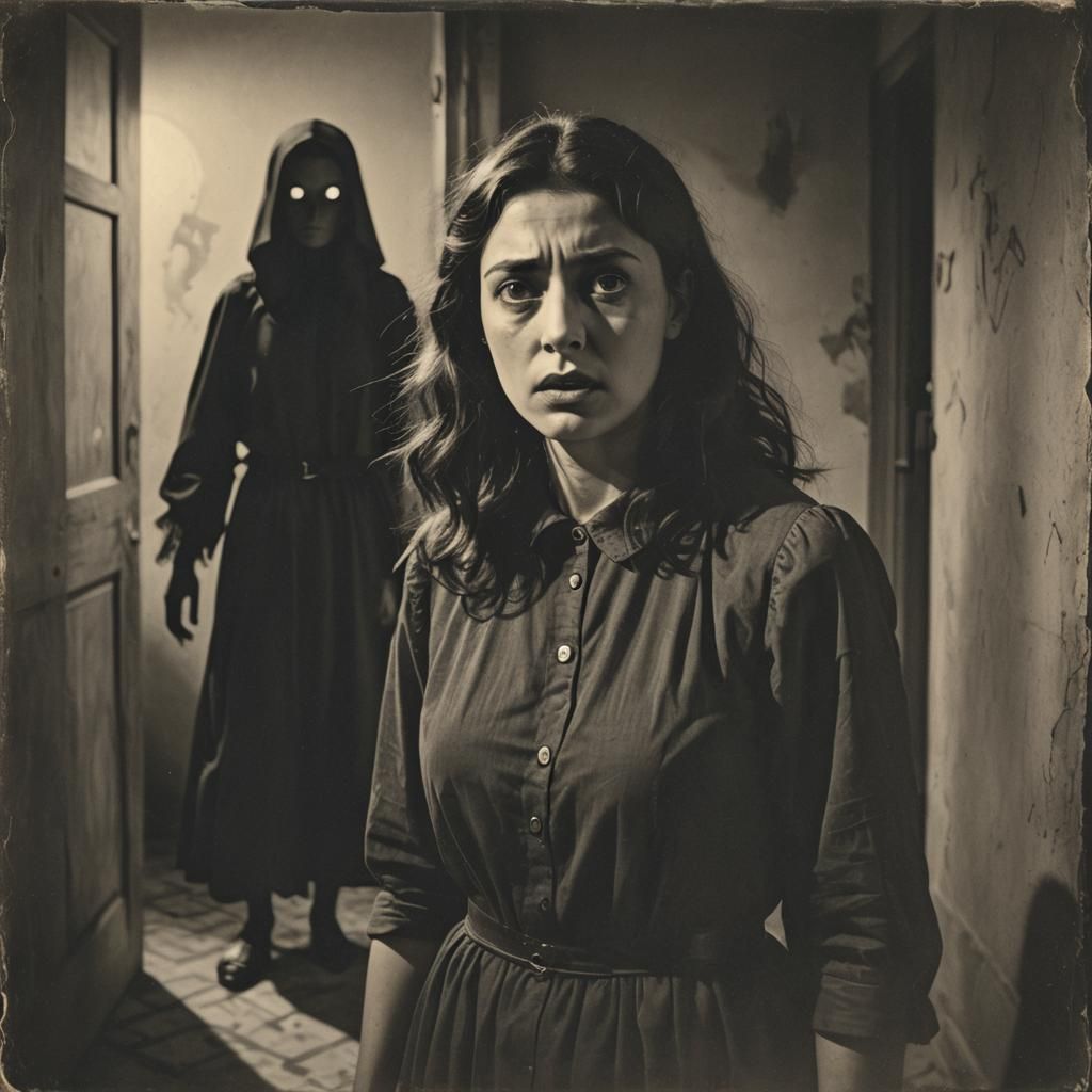 Personification of Paranoia in Old Photo