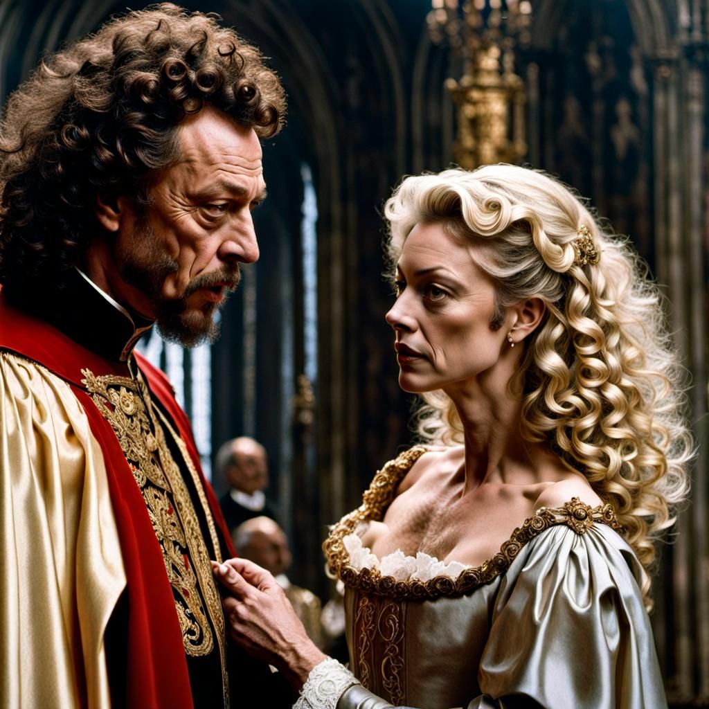 Cardinal Richelieu and Voluptuous Blond Woman