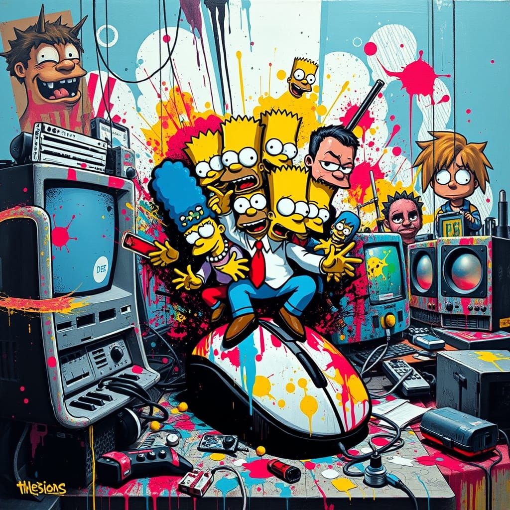Surreal Computer Mouse Unleashes Simpsons Characters in a Vi...