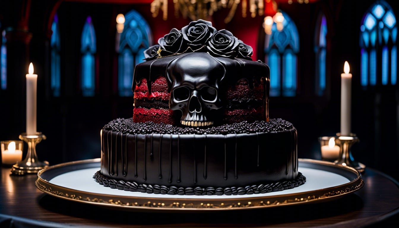 Horror Funeral: 6-Foot Black Chocolate Skull Cake