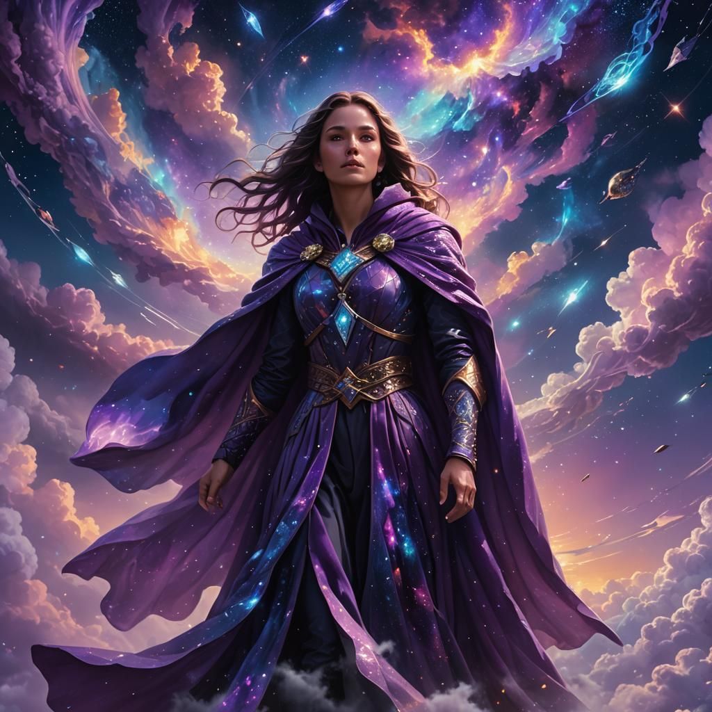 Galactic Cloak: Fantasy Art of Cosmic Woman