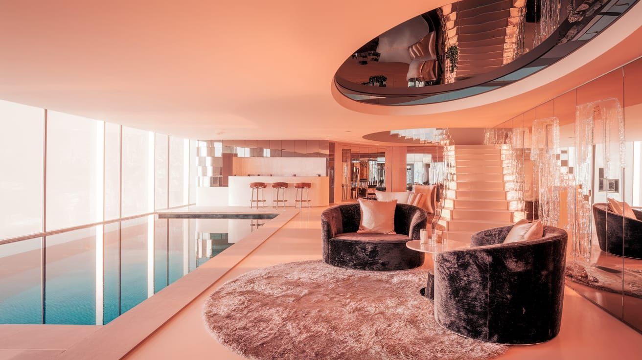 Luxury Space Age Home Interior in Soft Daylight