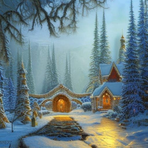 Hyperdetailed Christmas Fantasy Oil Painting