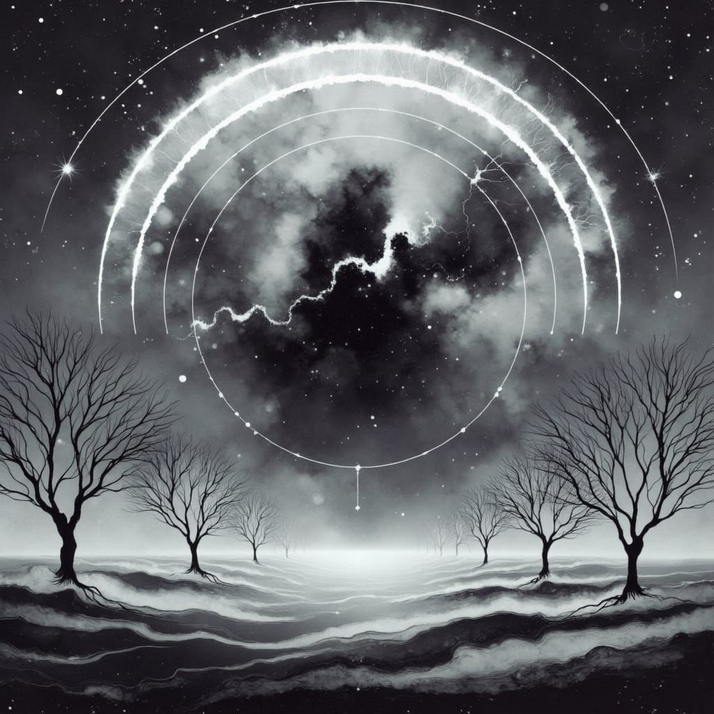 Surreal Storm Art with Infinite Circles