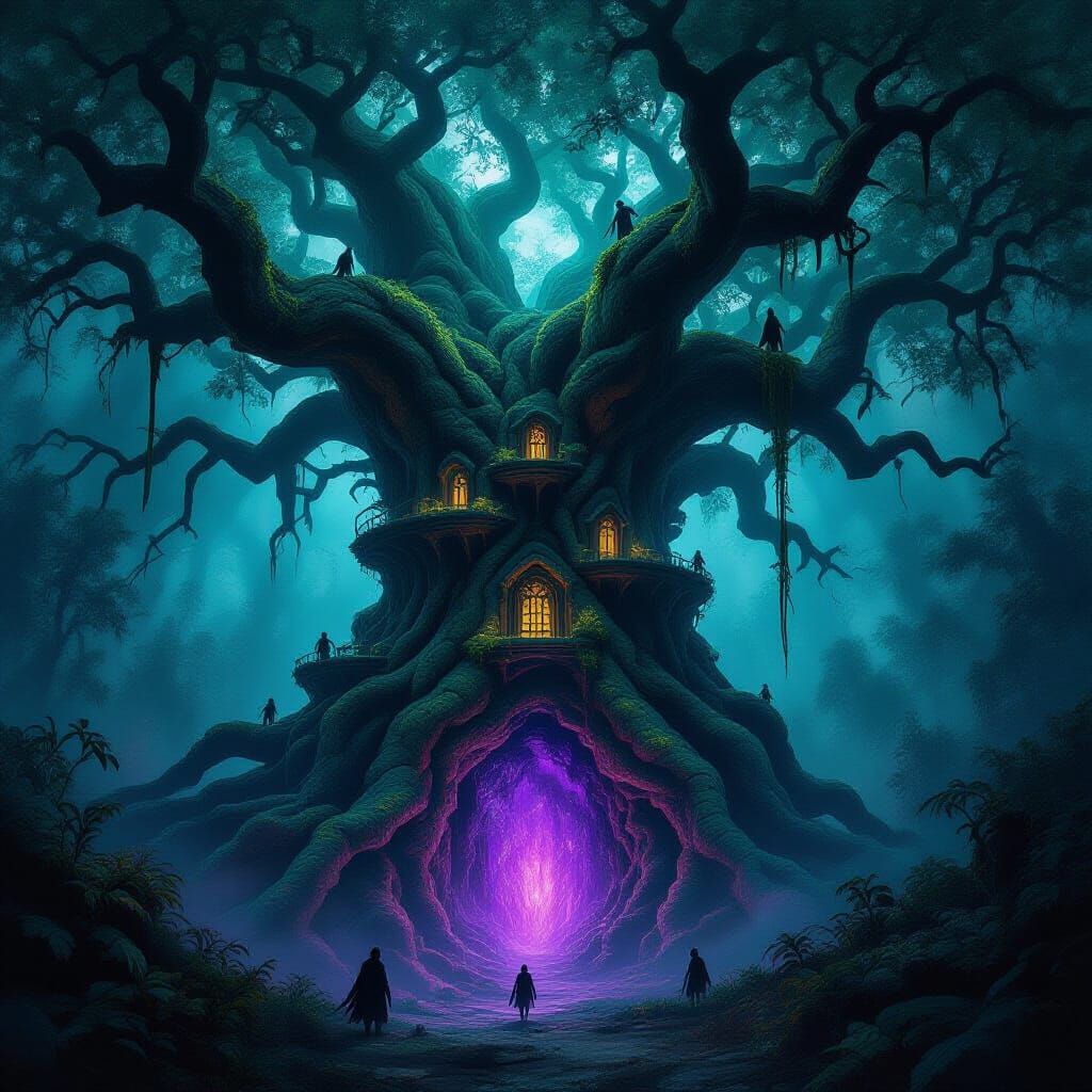 Villainous Tree Stronghold with Dark Portal