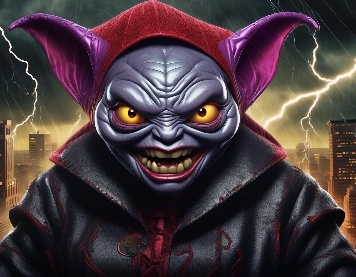 Ogre Madame Web Caricature in Dark Fantasy Style