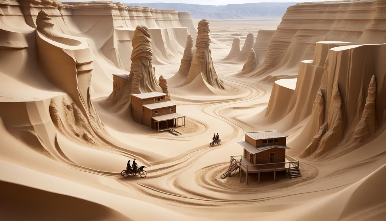 Desert Canyon Sand Tornado with Stone Riders