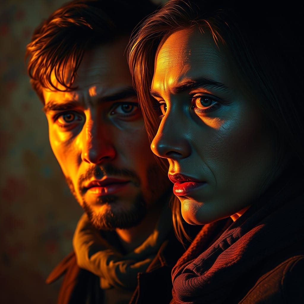 Strangers in the Golden Glow of Futuristic Mystery