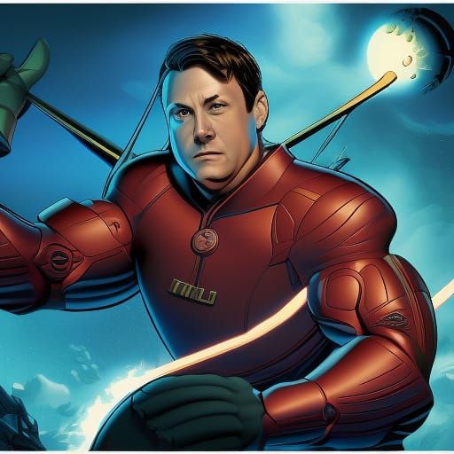 Mollusk Supervillain: Elon Musk in Comic Book Style