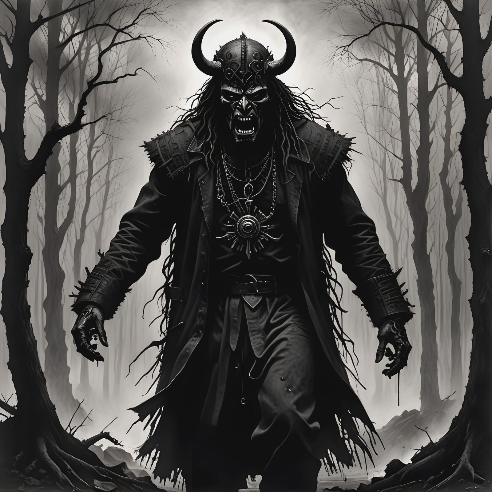 Cyberpunk Black Metal Icon Embracing Freedom