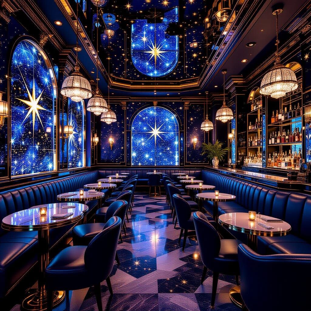 Cosmic Cafe Disco with Celestial Decor