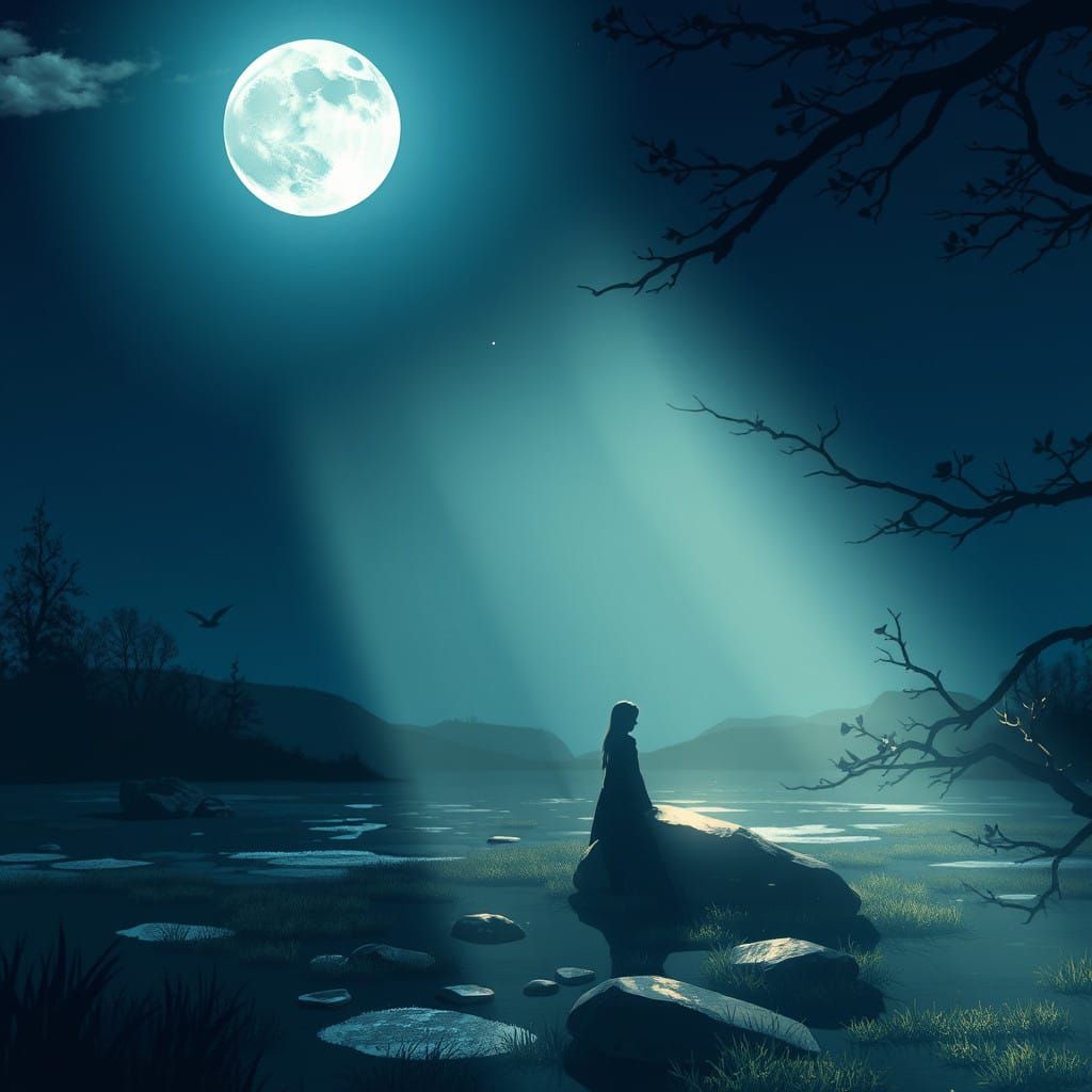 Luminous Shadows Under Full Moonlight