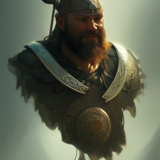 Viking Warrior Portrait in Hyperdetailed Style