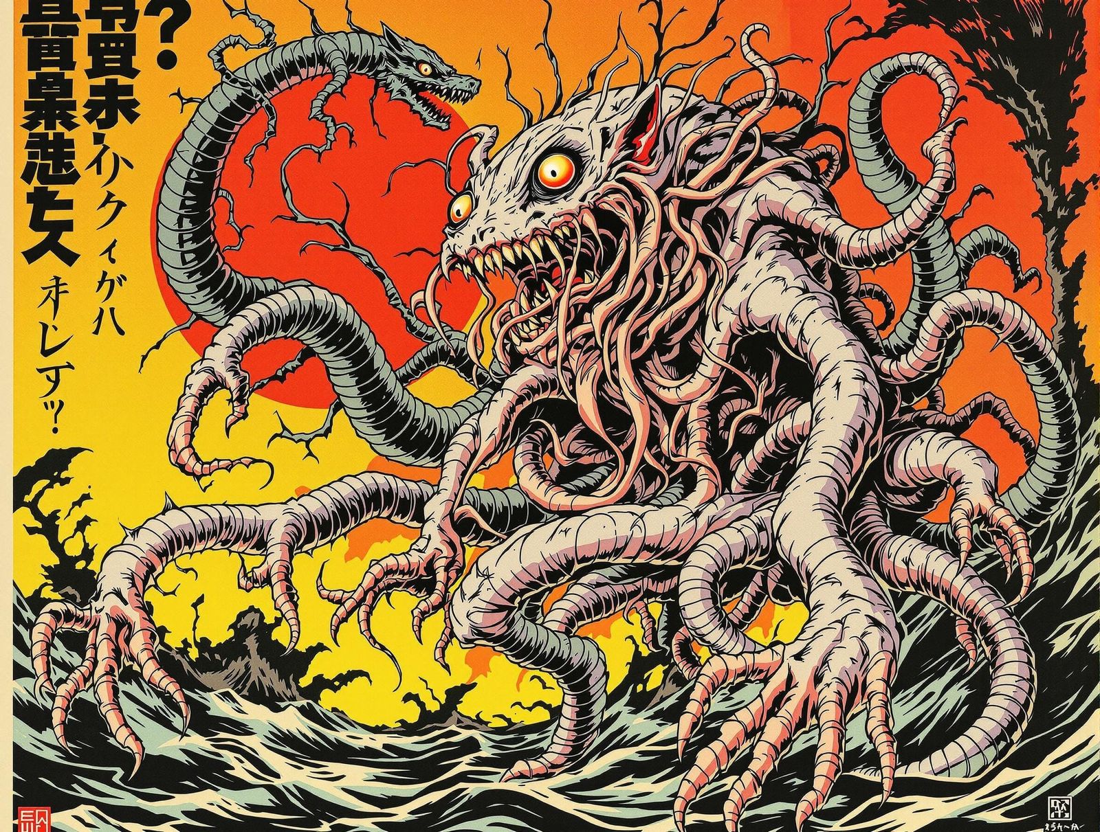 Grotesque Hybrid Horror in 1960s Japanese Style