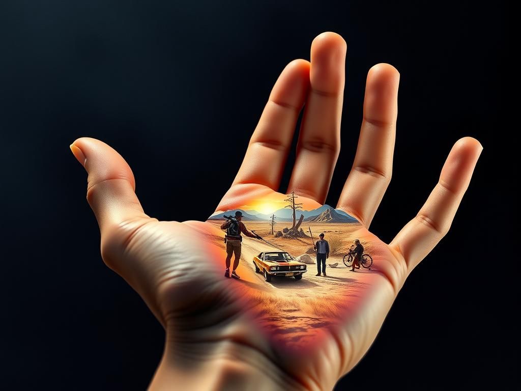 Surreal Hand Diorama of Life Events