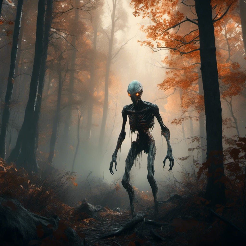 Eerie Alien Roams Massachusetts Woods: Concept Art