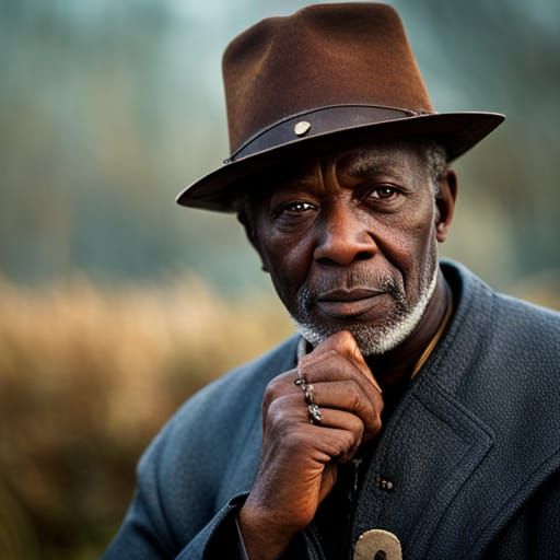 Black Pilgrims Thanksgiving Portrait in Studio Lighting