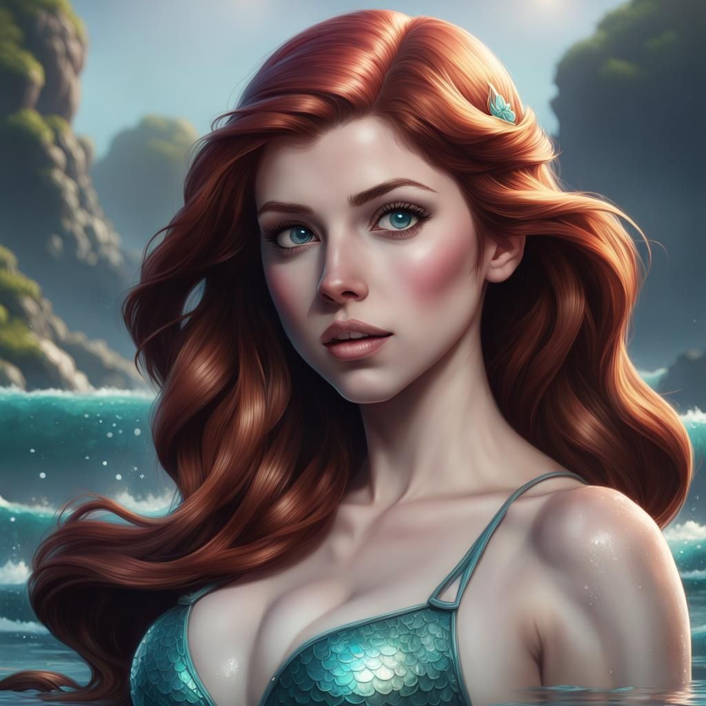Redhead Mermaid in Bruce Timm Style