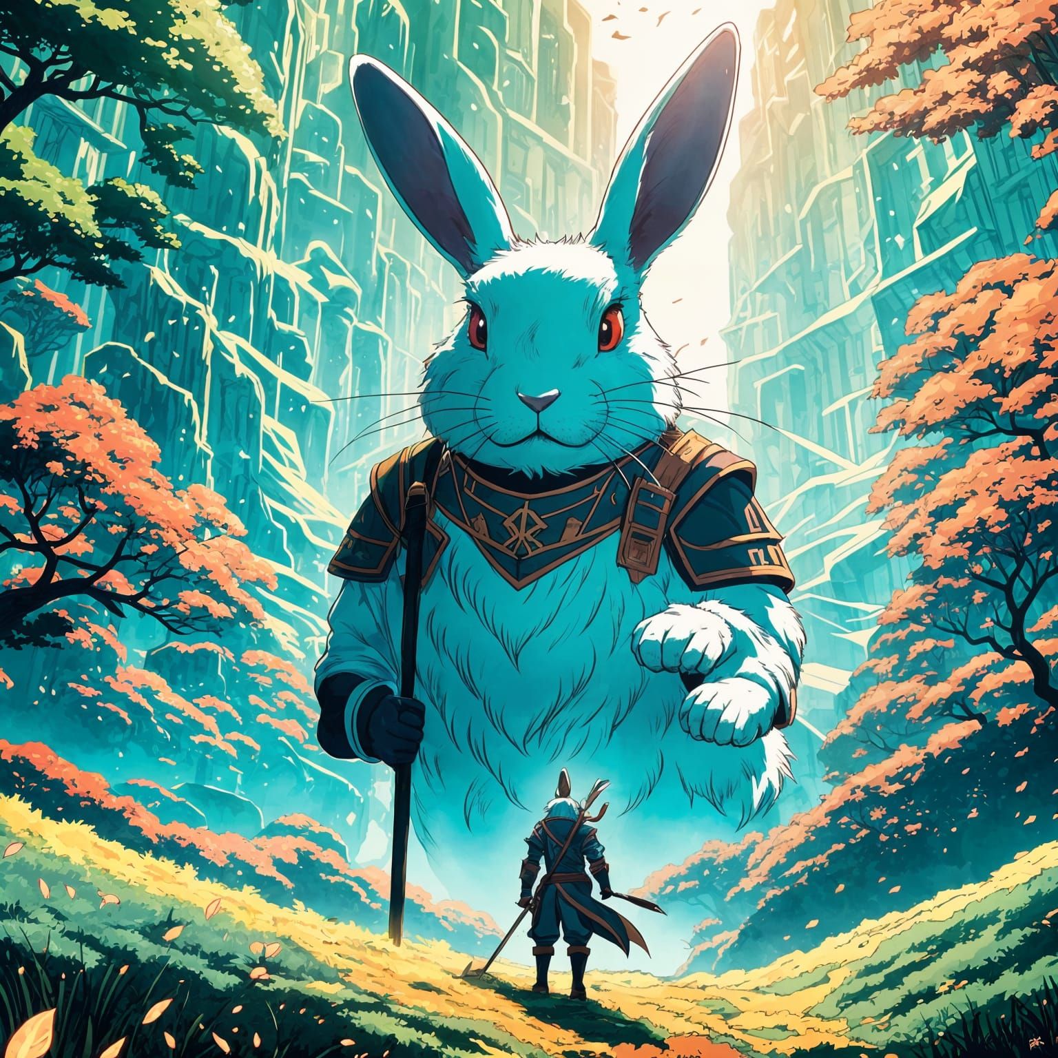 Adventurer Rabbit in Anime Style