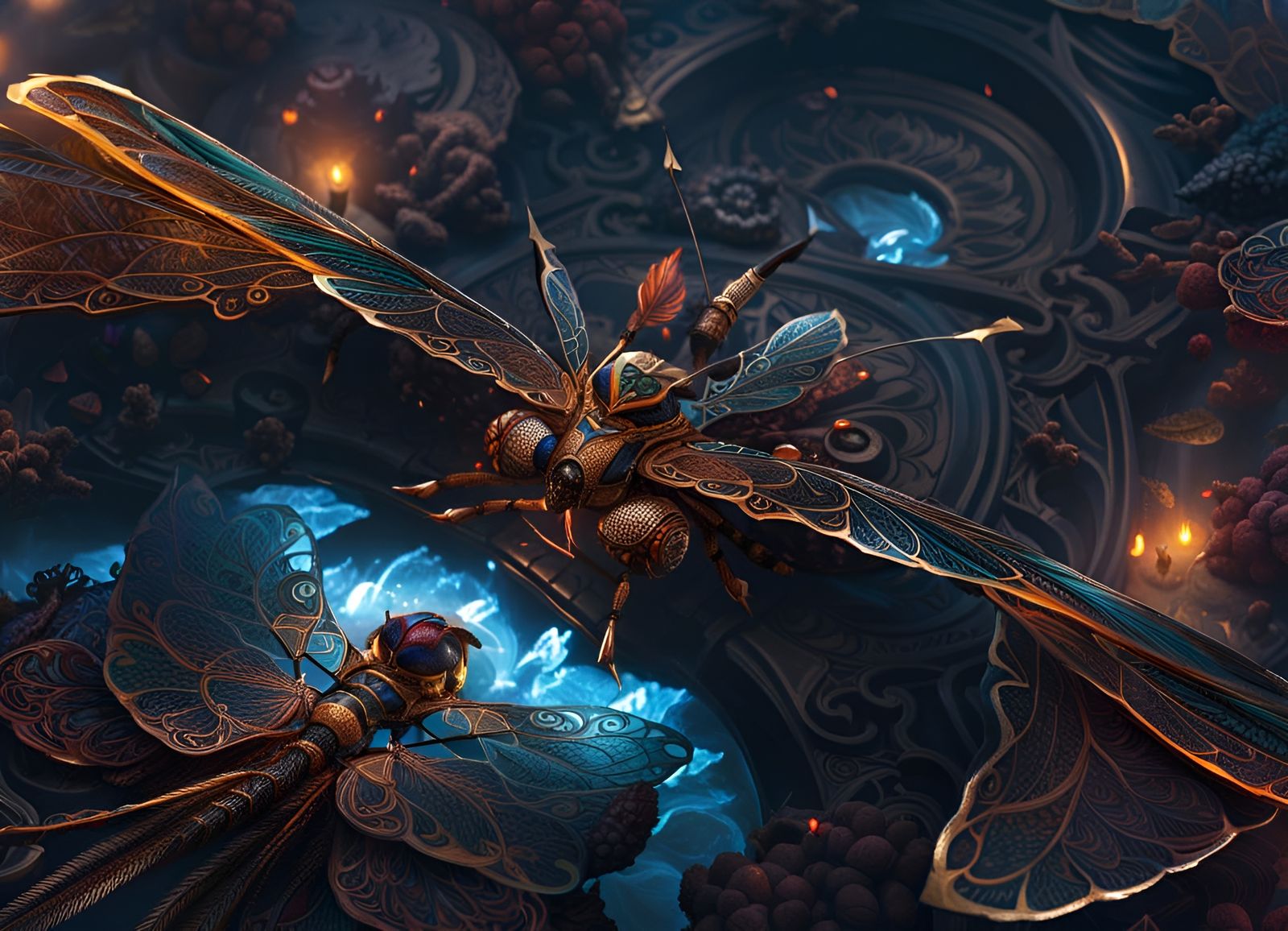 Dragonflies Armored up for Battle