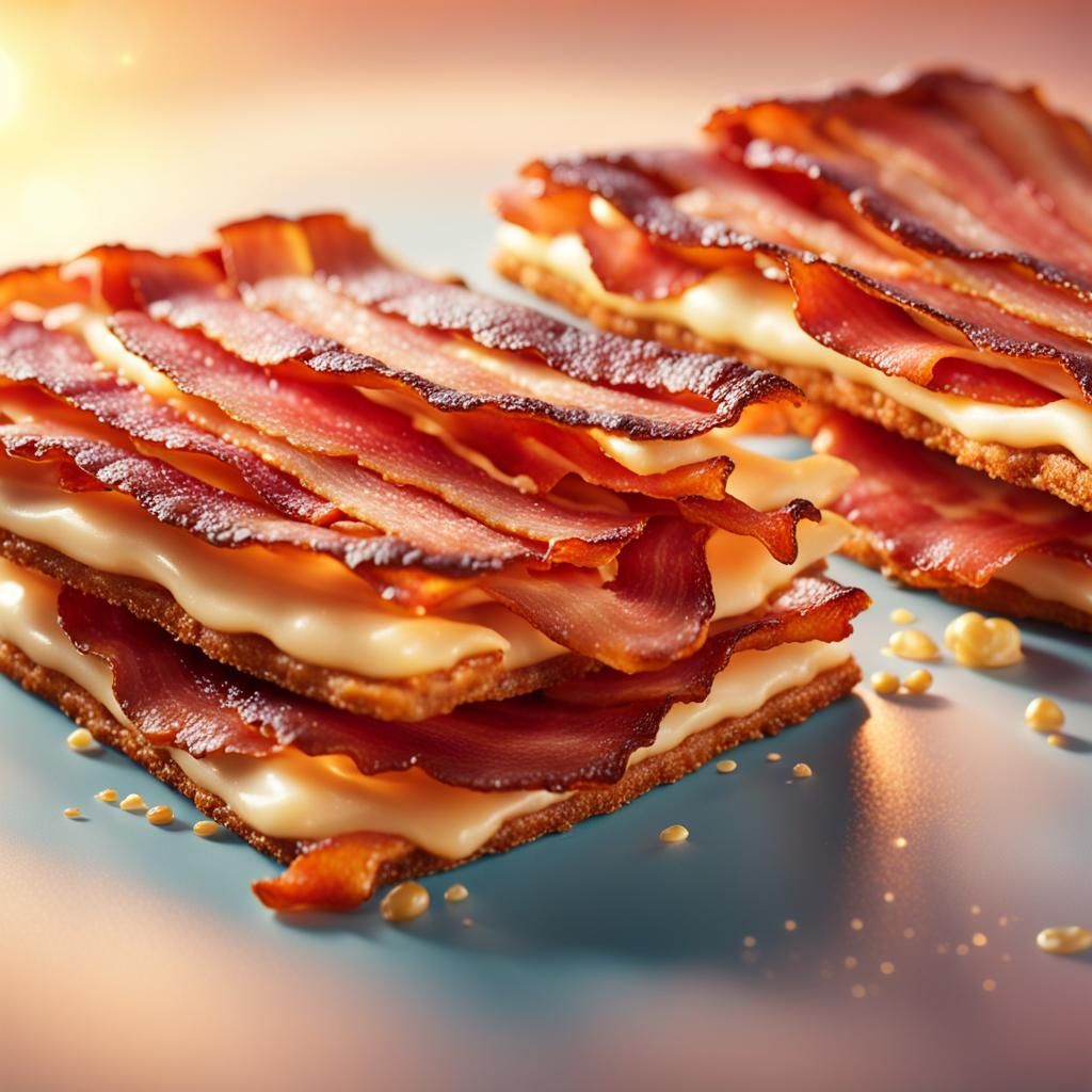 Crispy Bacon Slices in 3D Render