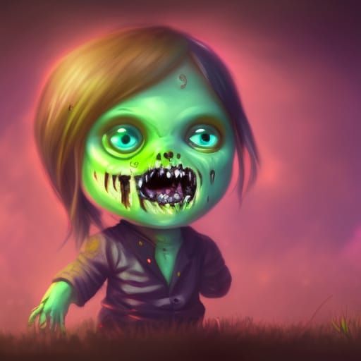Adorable Chibi Zombie: Detailed Fantasy Art