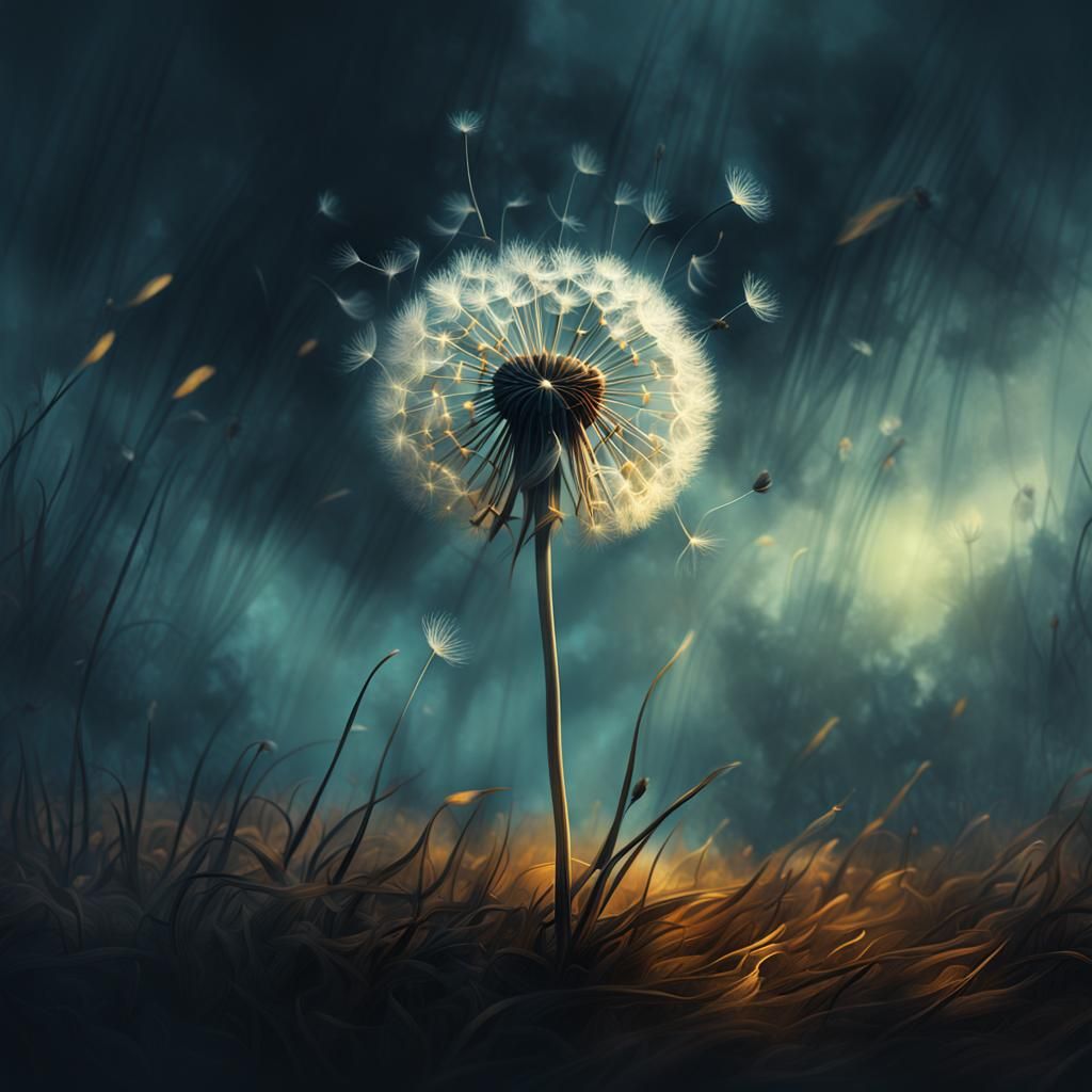 Dreamlike Dandelion: Modern Digital Art in 8K
