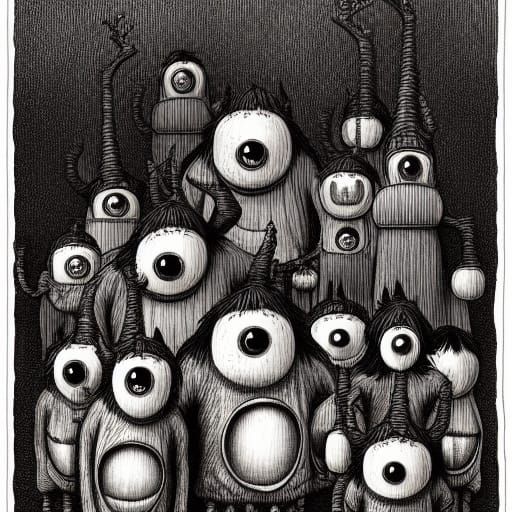 Monsters in Pen and Ink Illustration