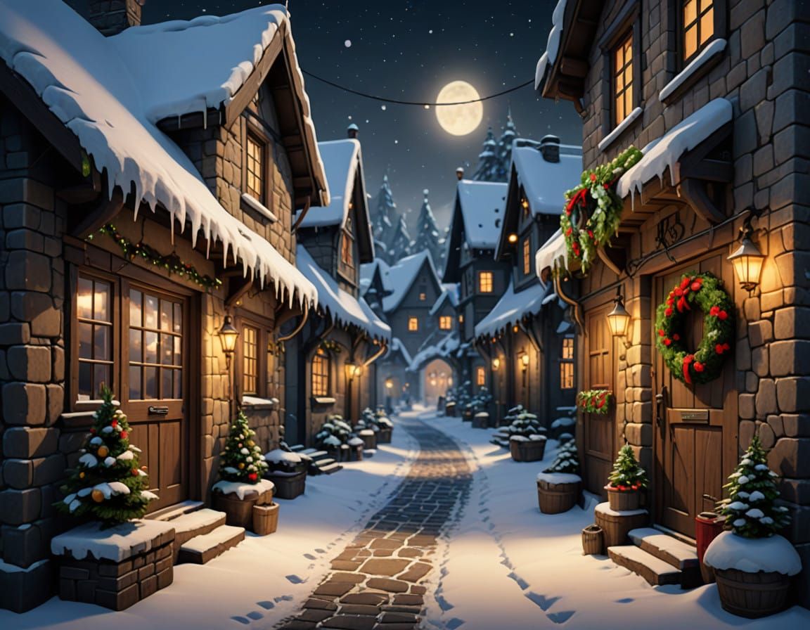 Vibrant Cubist Winter Wonderland in 8K Epic Cinematic Style