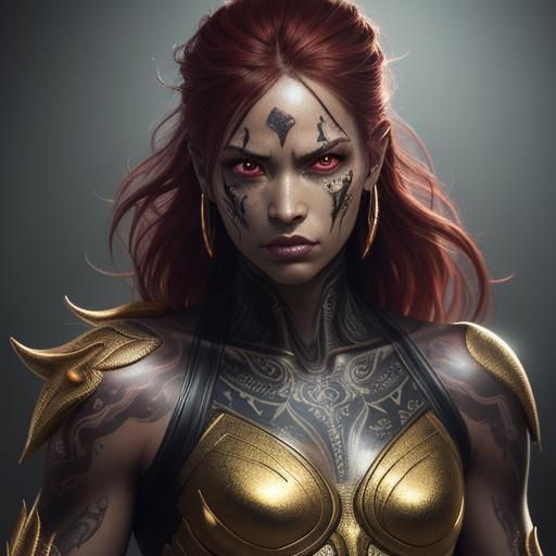 Warrior Princess Battles Demons in Hyper-Realistic Digital A...