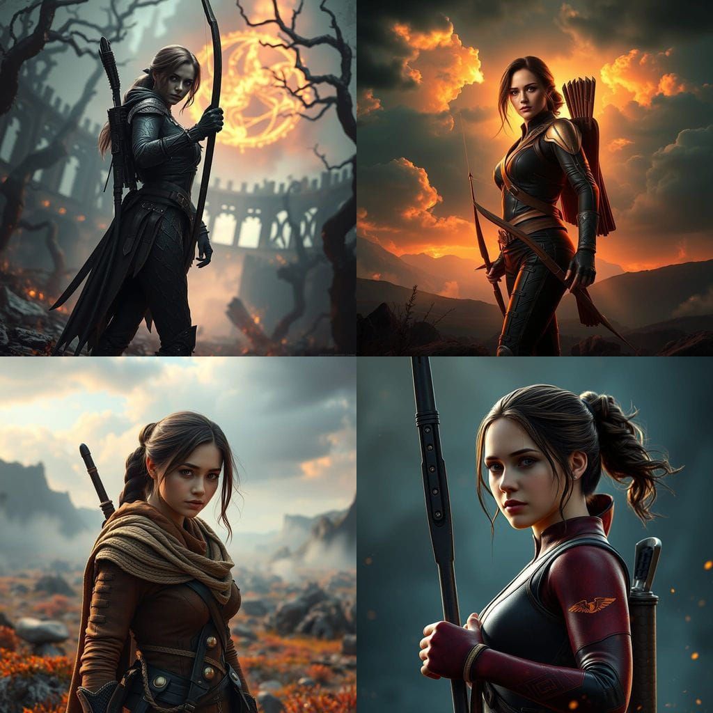 Katniss Everdeen in Epic Fantasy Landscape, Unreal Engine 5 ...