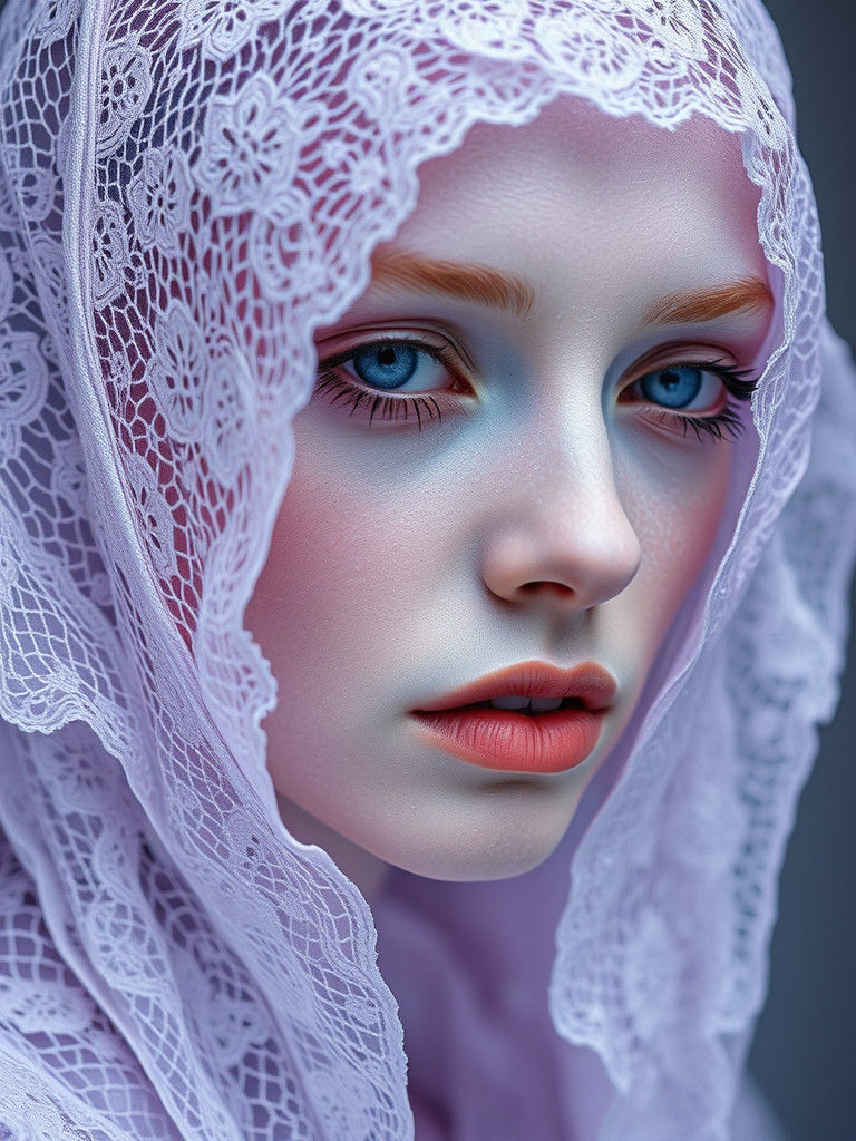 Ethereal Lace Figures in Dreamlike State