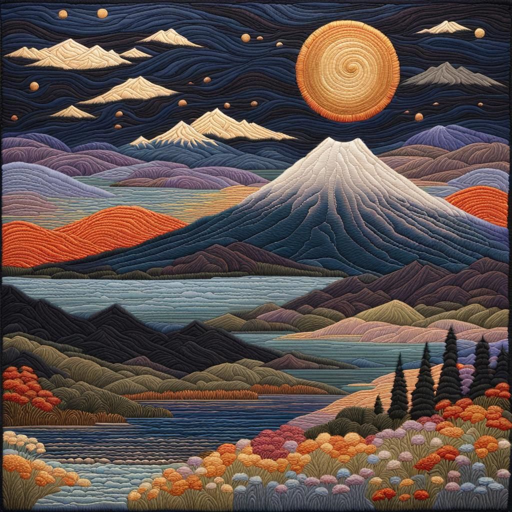 Twilight Embroidery Border Inspired by Klimt