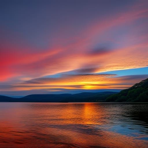 Spectacular Lunar Eclipse at Sunset Over Water