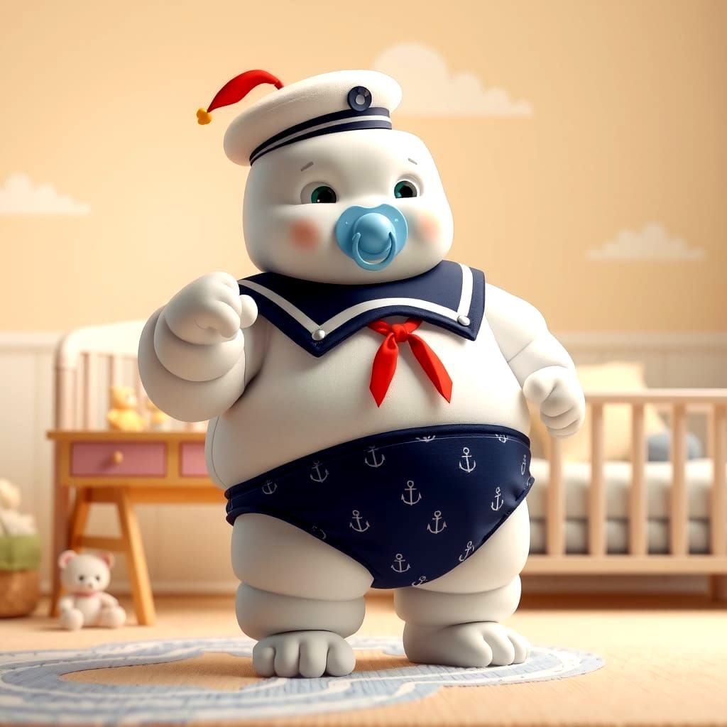 Baby Stay Puft Marshmallow Man CGI Render