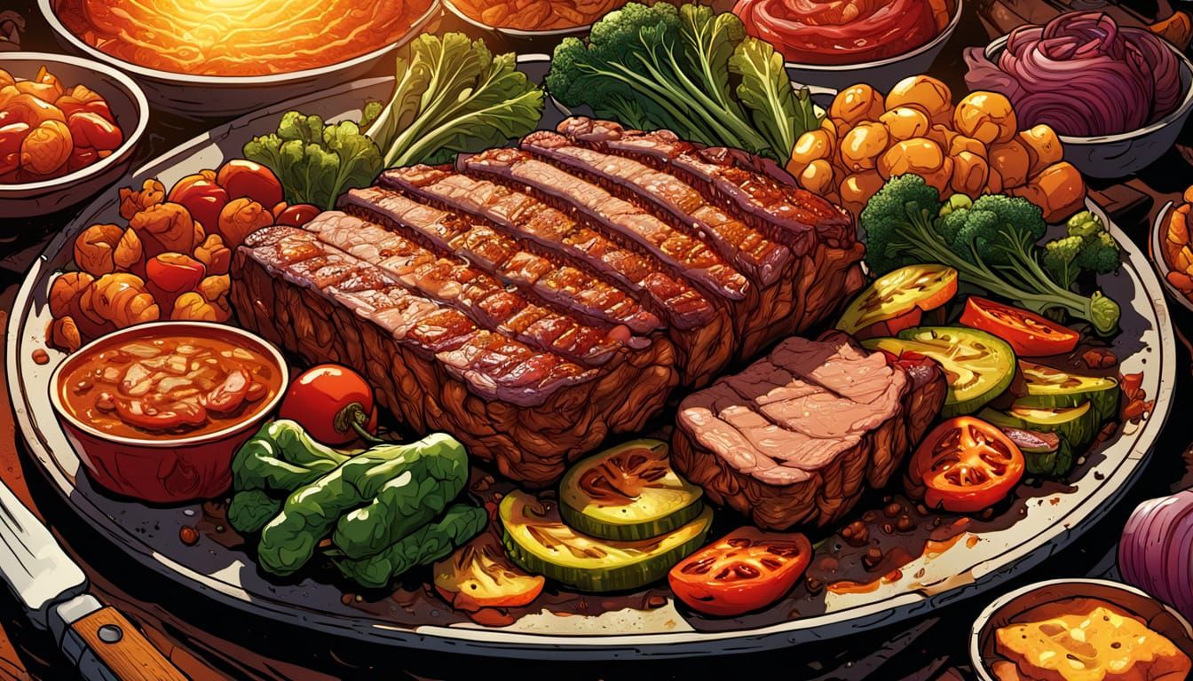 Colossal Meat Platter in Comic Book Style