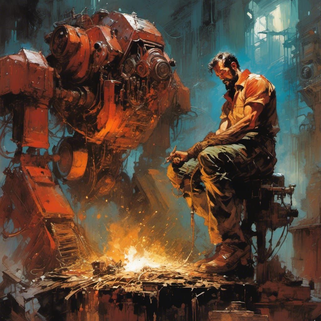 Surreal Manufactured Dreamscape in Comic Style