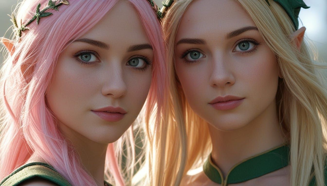two pretty elf girls