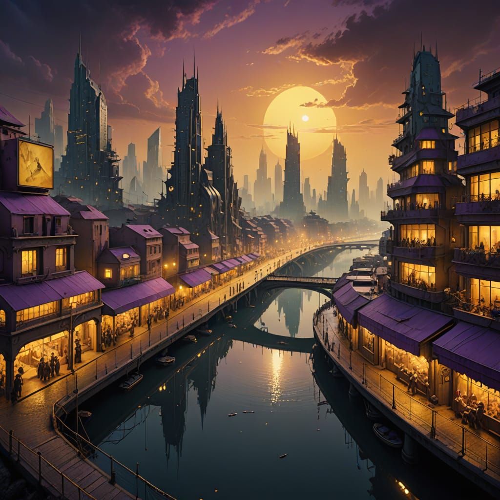 Surreal Lagos Pencil Metropolis in Dalí Style