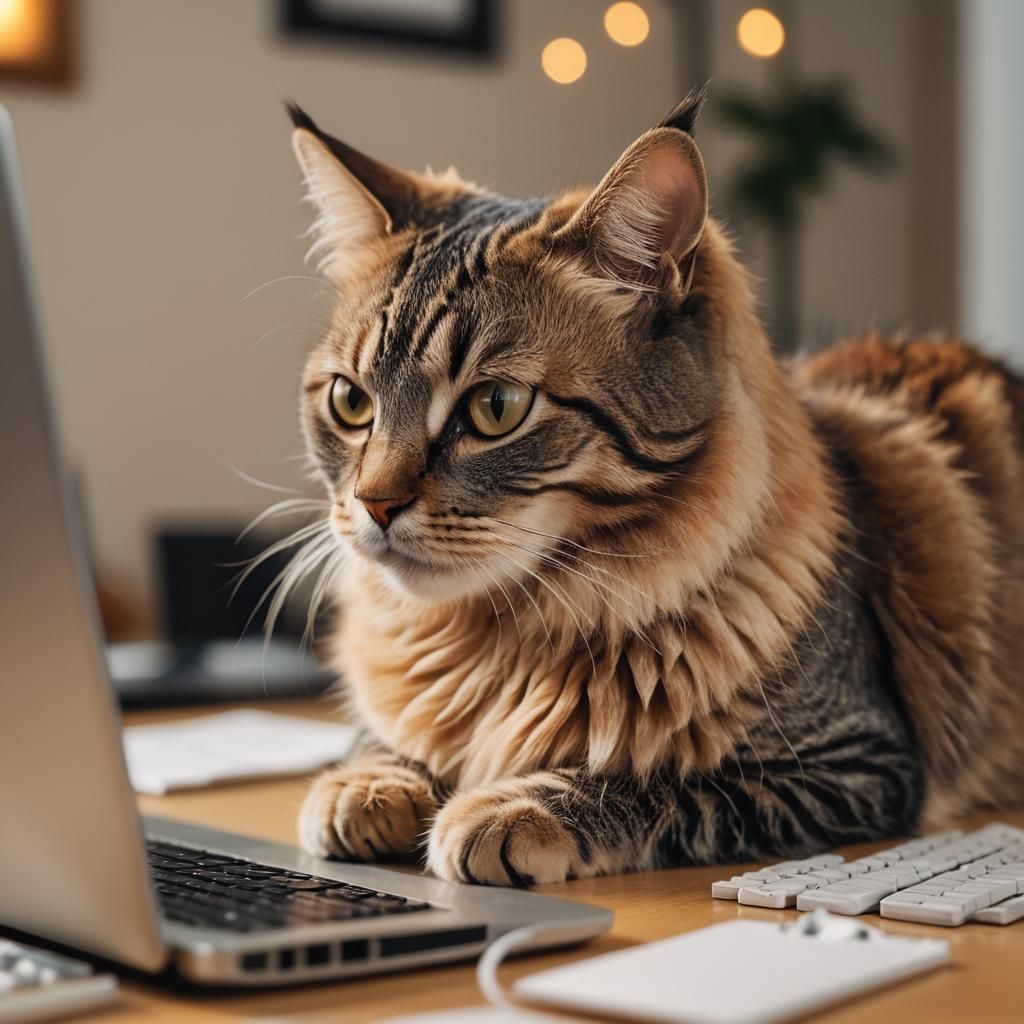 Cat Coding: Macro Photography in Home Office