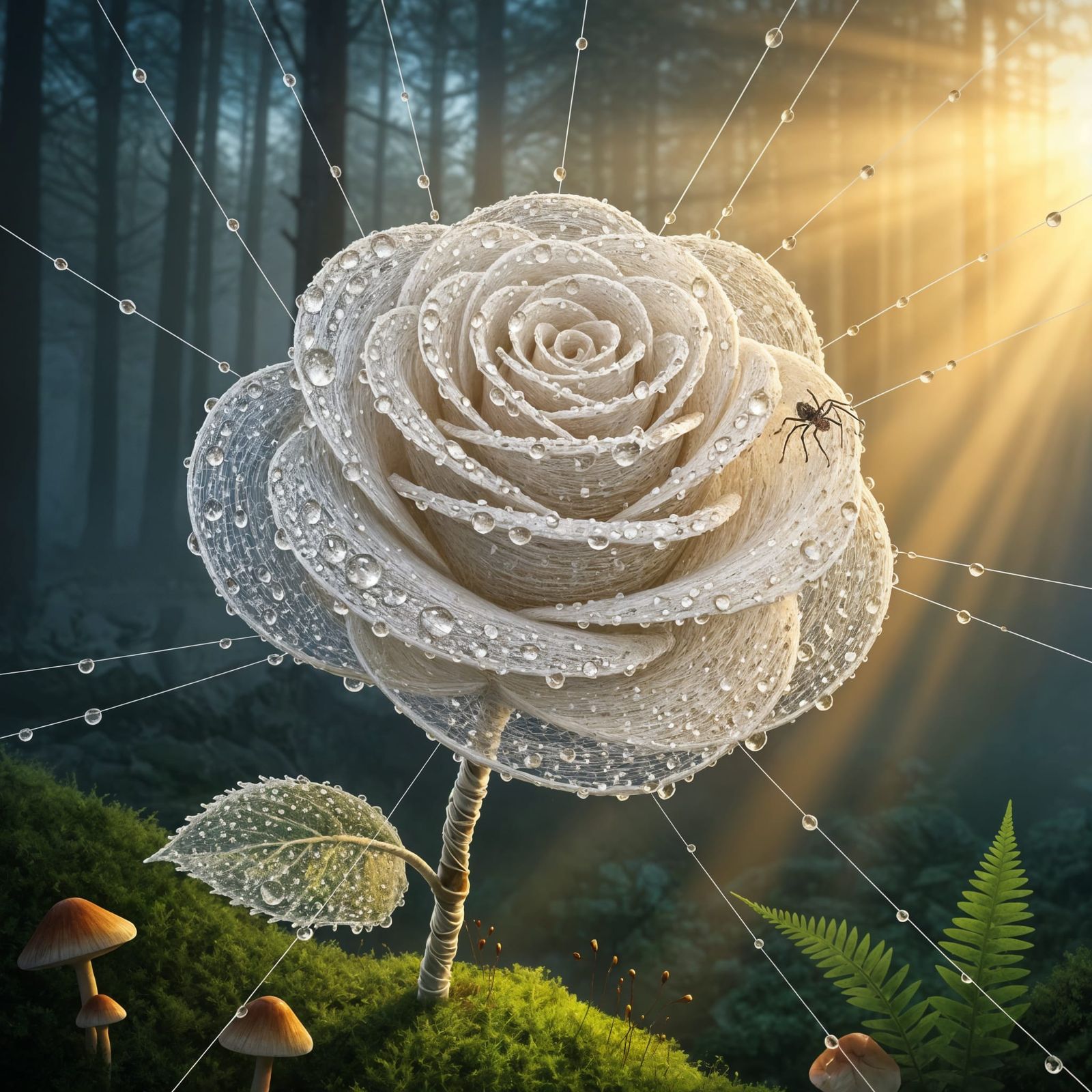 Ethereal Fiber Rose Macro Photography