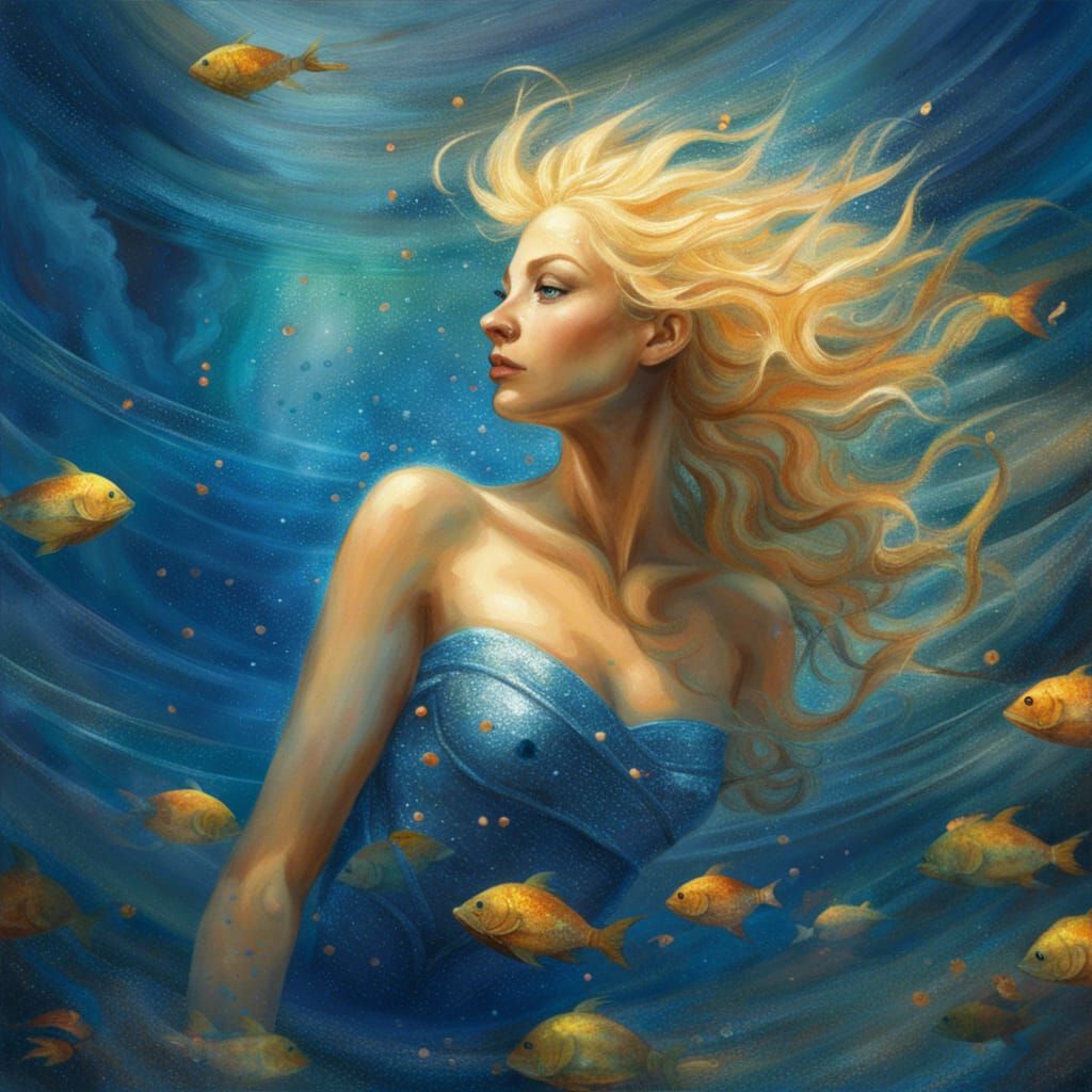 Surreal Glimmering Mermaid with Fear of Abandonment