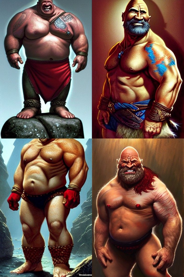 Granite Dwarf in Red Speedo, D&D Style