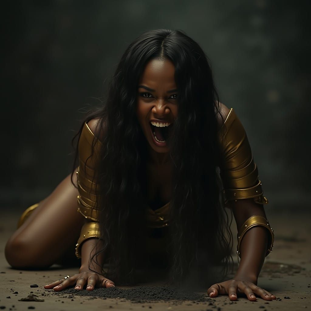 Dark Goddess Tormented by a Living Mist